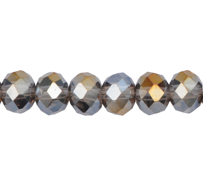Murano rondela facetada 8mm black diamond 23 x 62unds