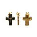 Cruz esmaltado negro 10x18mm/Golfi W11532 x und