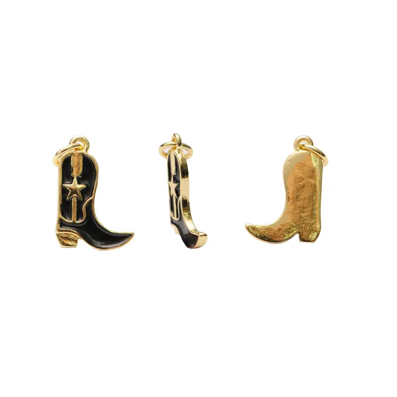 Dije esmaltado negro bota 17mm/Golfi W11425Y x und