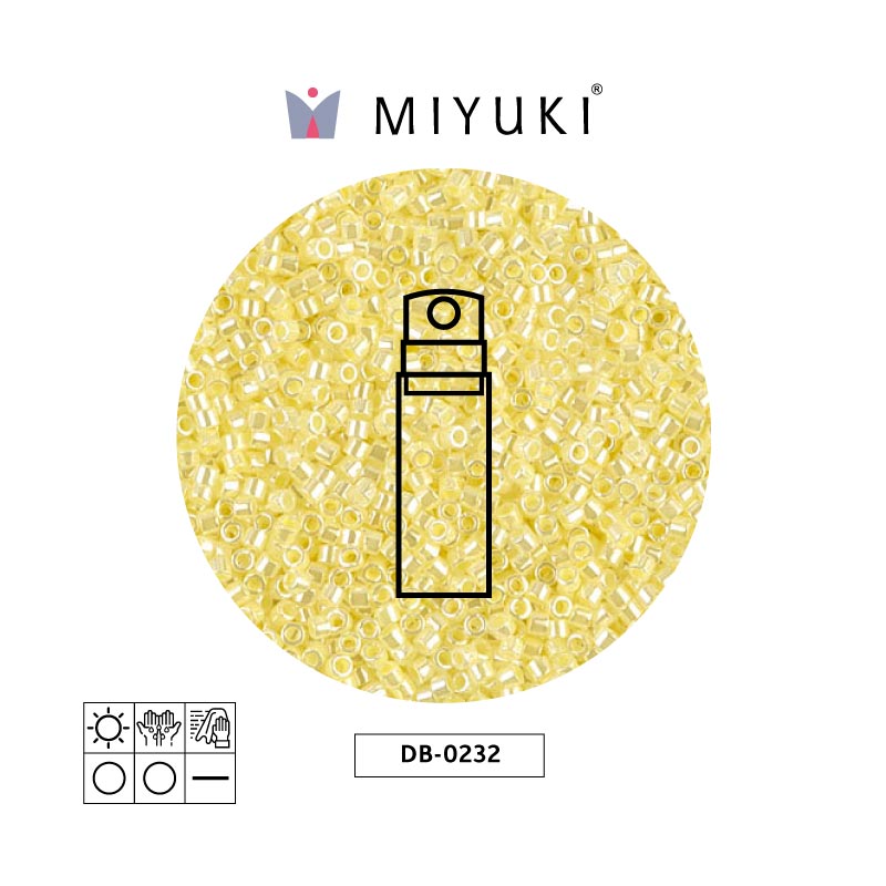 Miyuki delica 11/0 DB0232 forrado paled amarillo x 10g