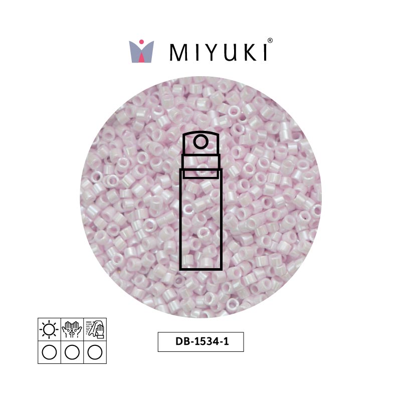 Miyuki delica 11/0 DB1534-1 pálido rosa Ceylon perlado x 10g