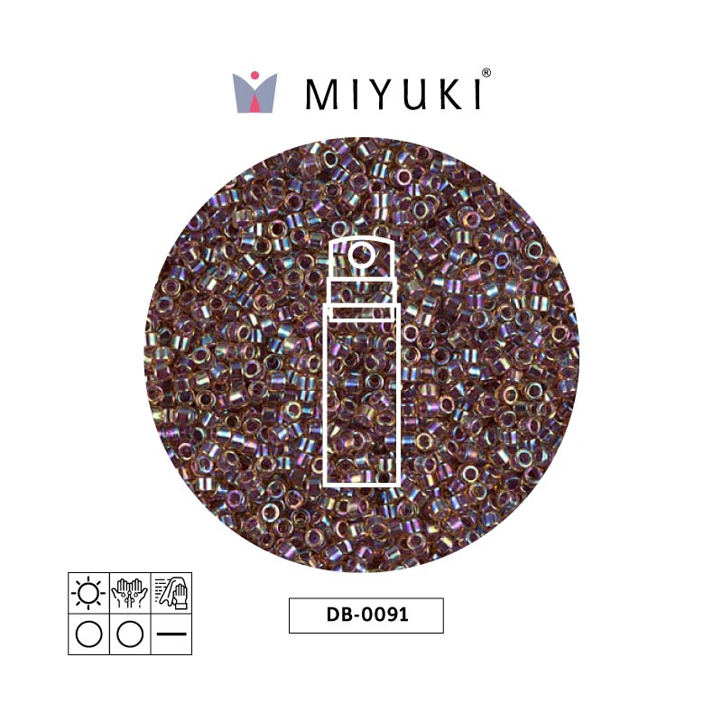 Miyuki delica 11/0 DB0091 rojo forrado claro AB x 10g