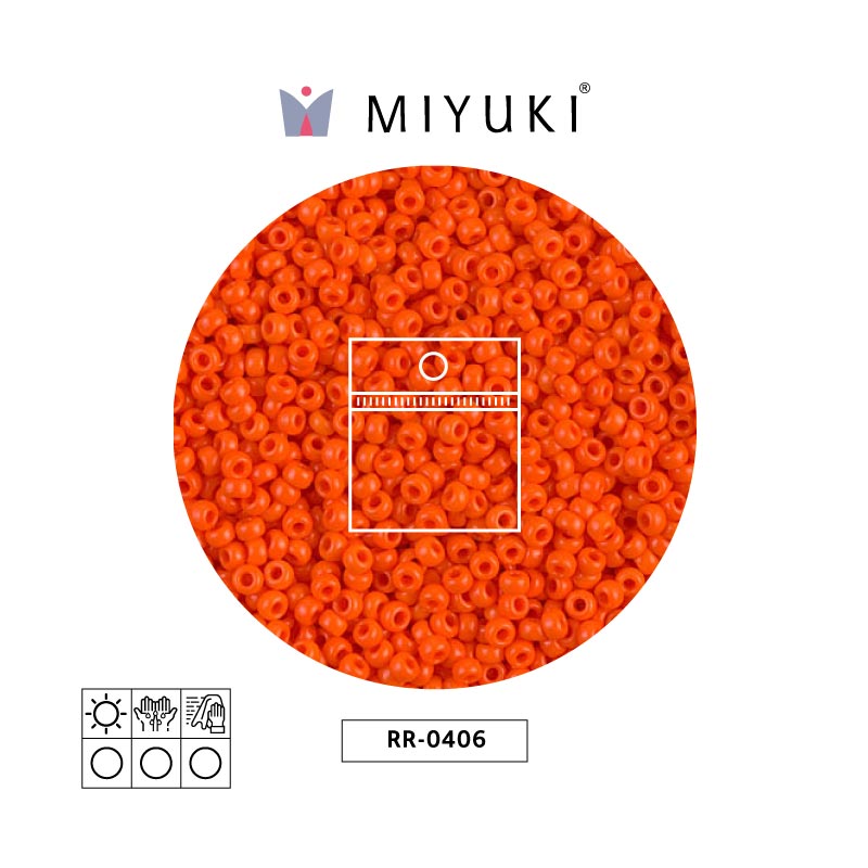 Mostacilla Miyuki rocalla 11/0 RR0406 opaco naranja  x 25g