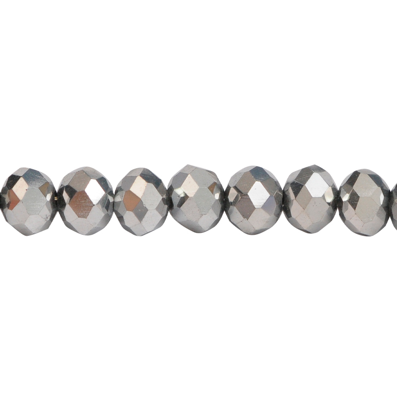 Murano rondela facetada 4mm plateado 127 x 110unds