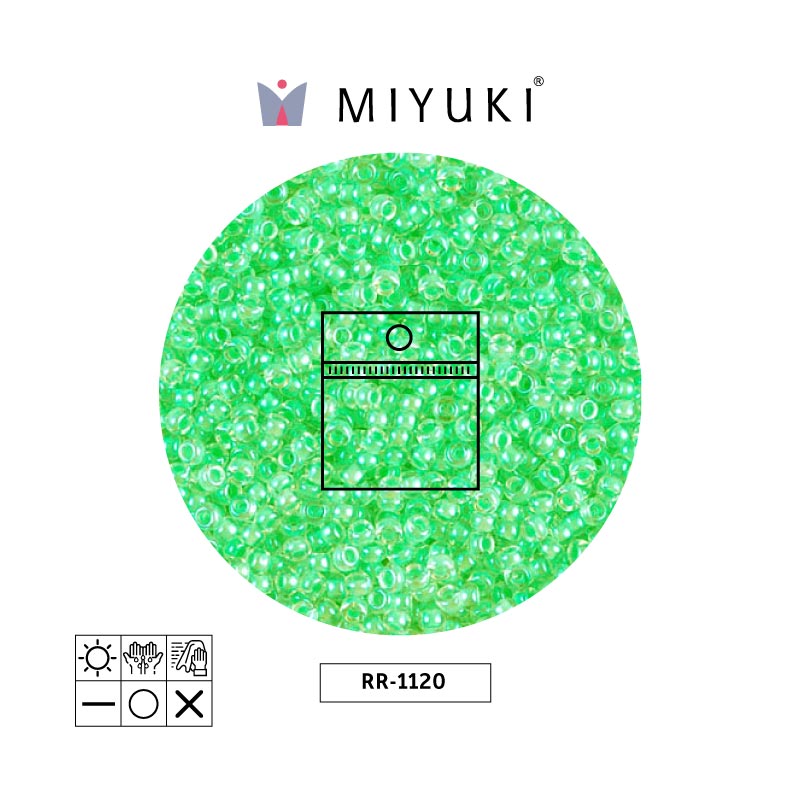 Mostacilla Miyuki rocalla 11/0 RR1120 neon verde x 25g