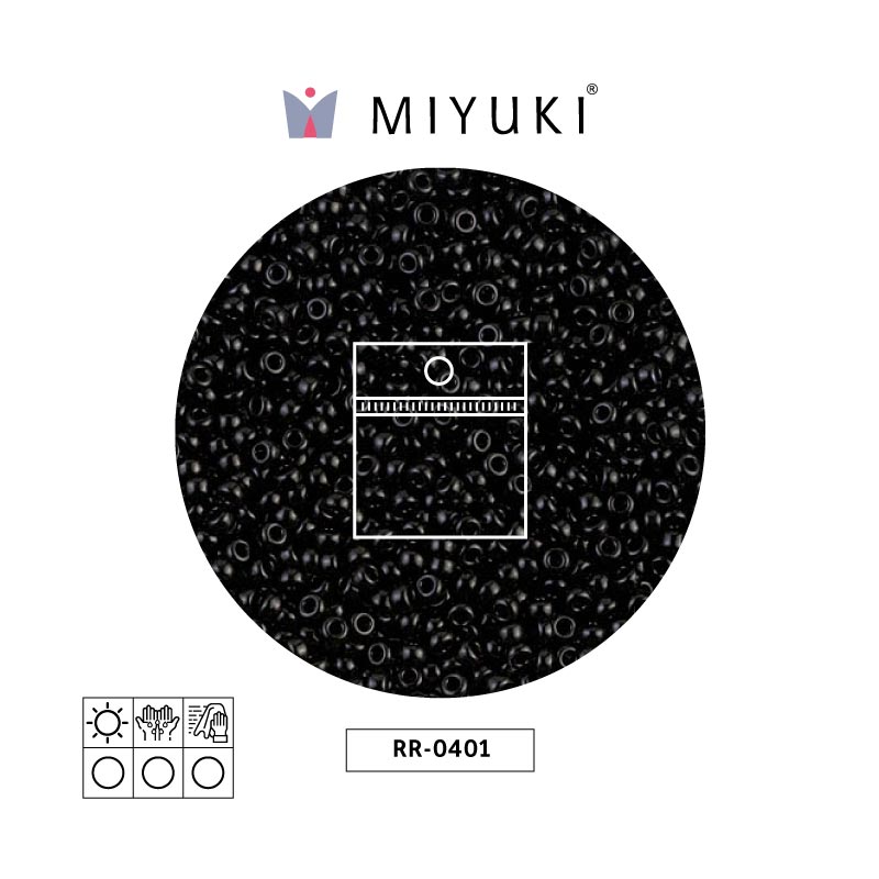 Mostacilla Miyuki rocalla 15/0 RR0401 opaco negro x 25g