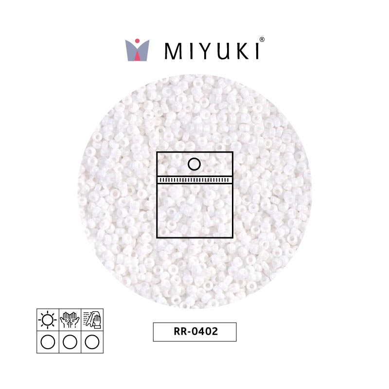 Mostacilla Miyuki rocalla 15/0 RR0402 blanco x 25g