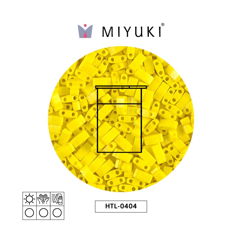 Miyuki half tila 5x2.3x1.9mm HTL0404 opaco amarillo x 10G