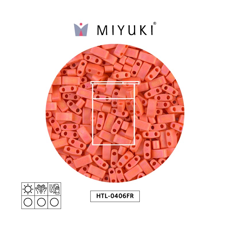 Miyuki half tila 5x2.3x1.9mm HTL0406FR mate opaco naranja x 10G