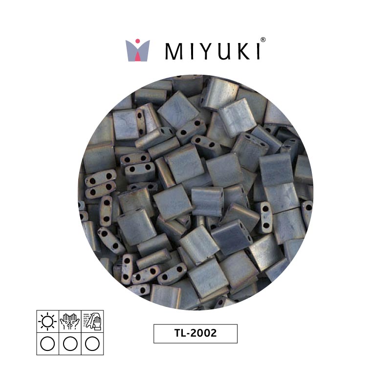Miyuki tila 5x5x1.9mm TL2002 mate metalizado plateado gris x 50g