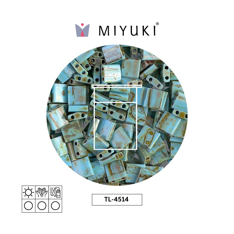 Miyuki tila 5x5x1.9mm TL4514 opaco azul turquesa azul picasso x 10g