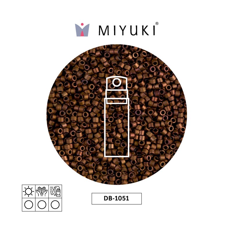 Miyuki delica 11/0 DB1051 mate metalizado bronze/gold AB x 10gr
