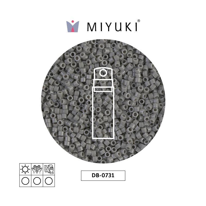 Miyuki delica 11/0 DB0731 opaco gris x 10gr