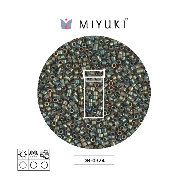 Miyuki delica 11/0 DB0324 mat metalizado verde AB x 3g