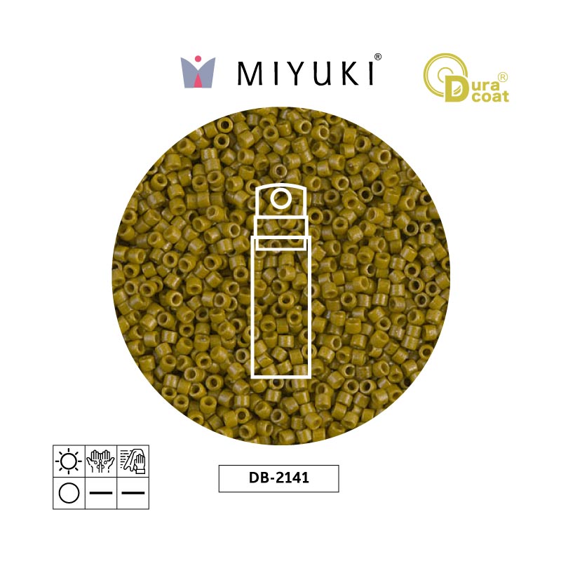 Miyuki delica 11/0 DB2141 opaco verde oliva duracoat x 10g