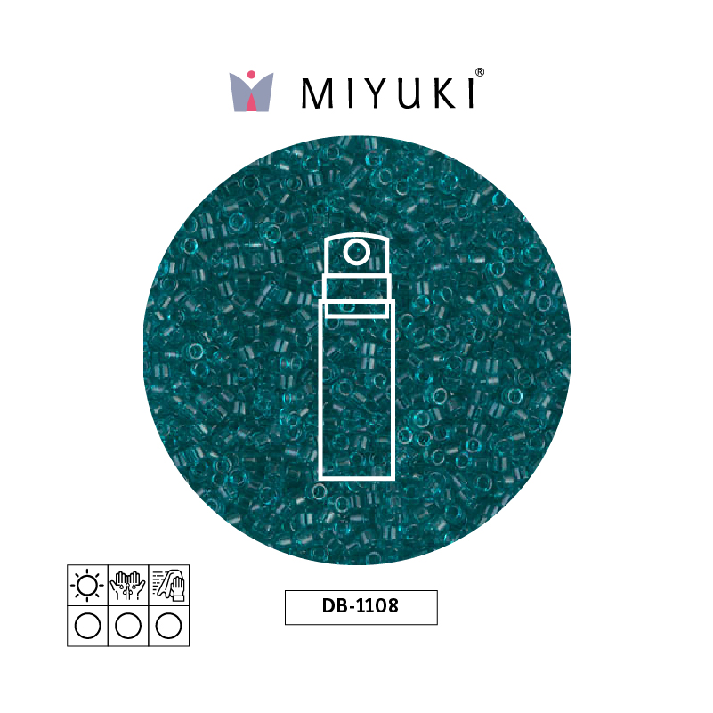 Miyuki delica 11/0 DB1108 transparente caribbean azul verdoso x 10g