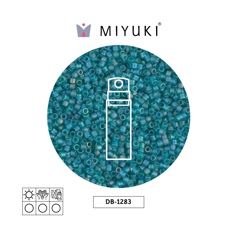 Miyuki delica 11/0 DB1283 mate transparente caribbean azul verdoso x 10gr
