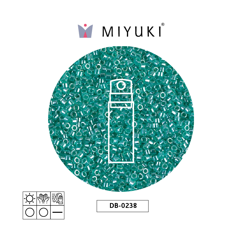 Miyuki delica 11/0 DB0238 forrado verde azul x 10g