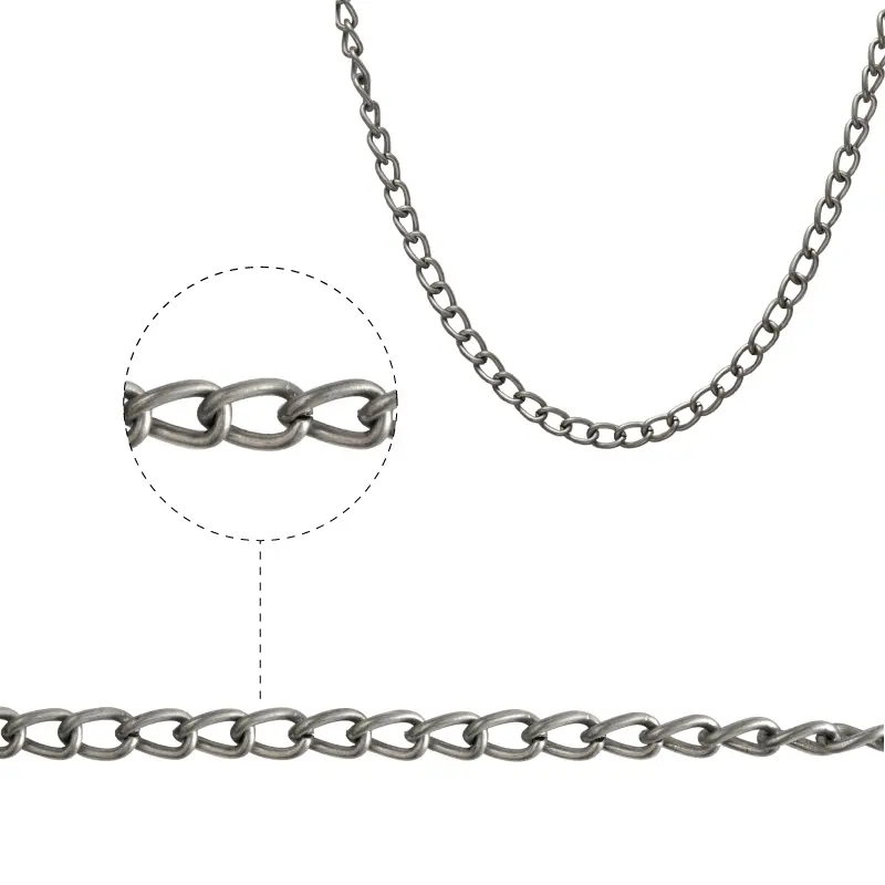 White iron chain 7400582/114SB/6x8.9mm/R x m