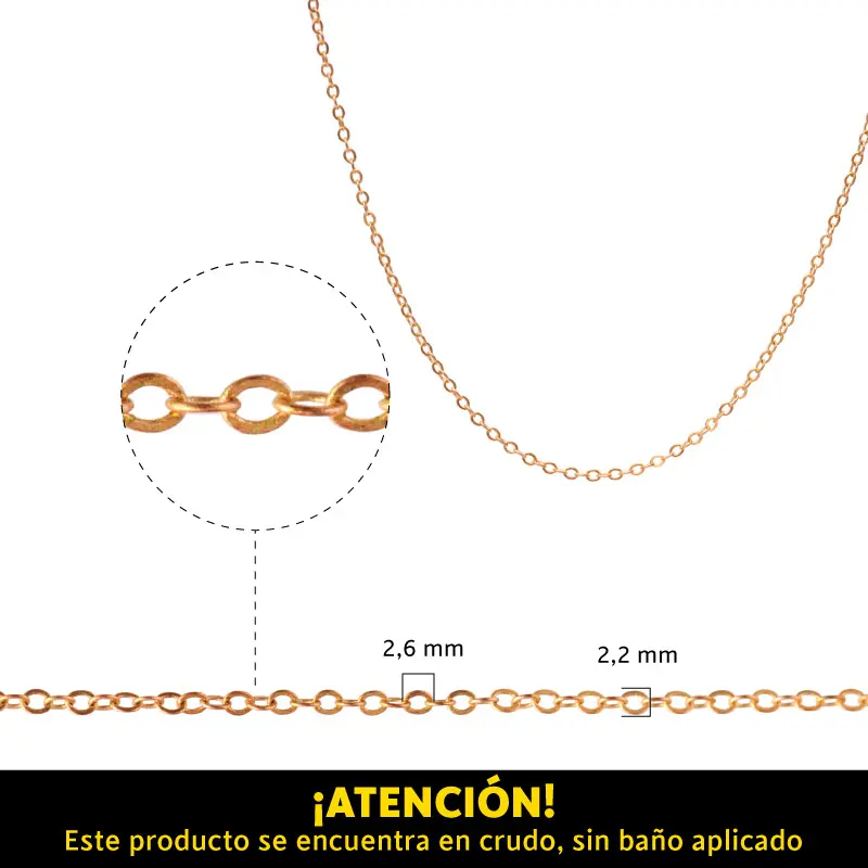 Cadena link redondo 2mm 245SF/2.2x2.6mm/R x mt