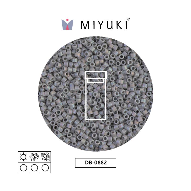 Miyuki delica 11/0 DB0882 mate opaco claro gris x 3g