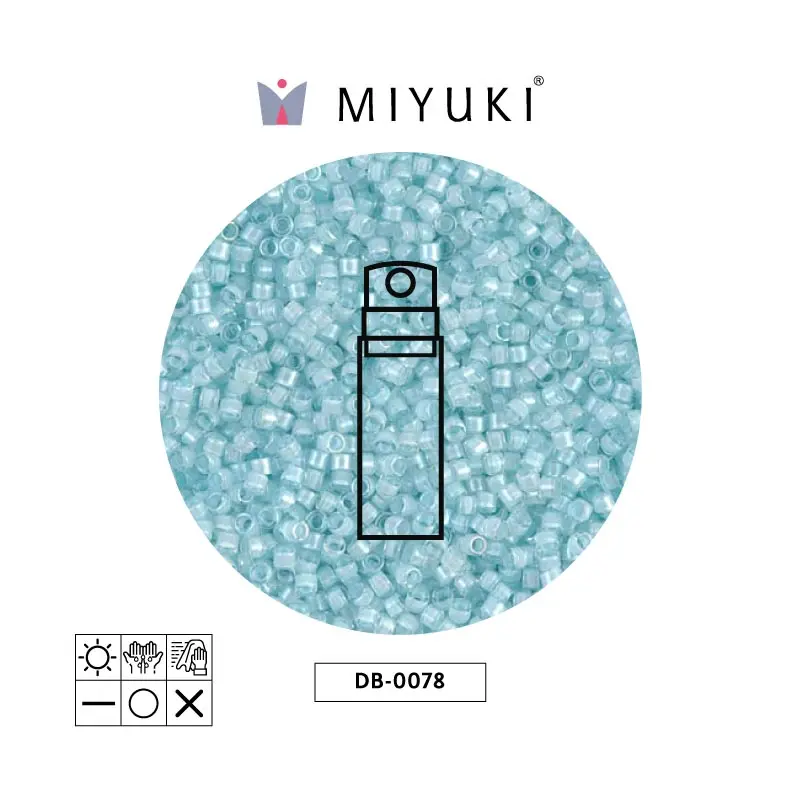 Miyuki delica 11/0 DB0078 azul niebla forrado cristal lusterr x 10g