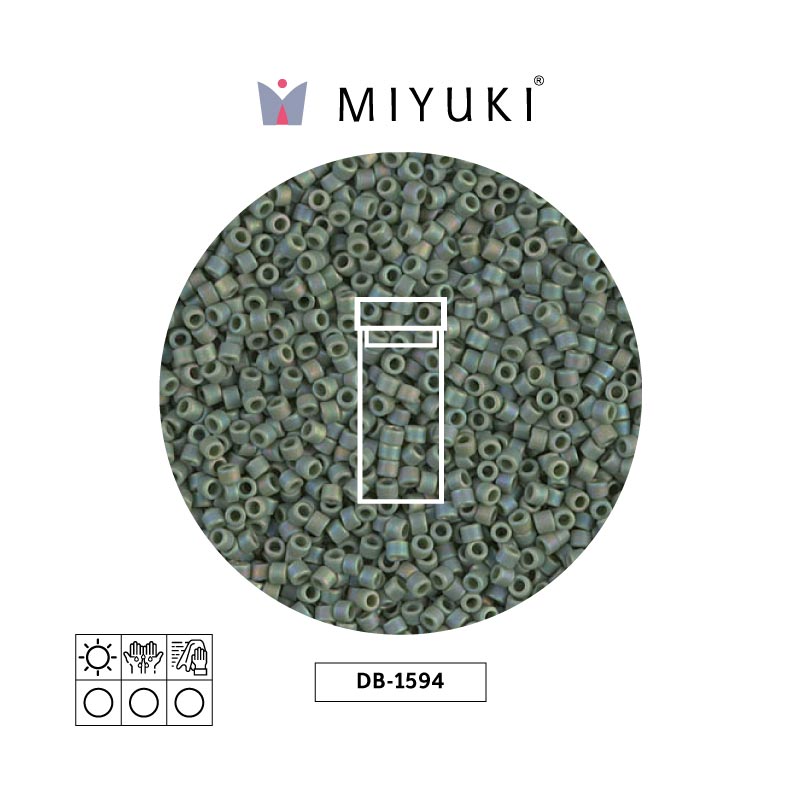 Miyuki delica 11/0 DB1594 mate opaco verde AB x 3g