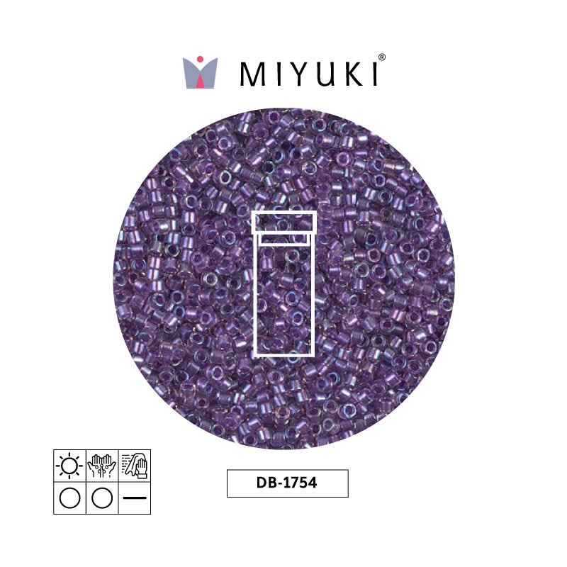 Miyuki delica 11/0 DB1754 sparkling purpe forrado cristal AB x 3g