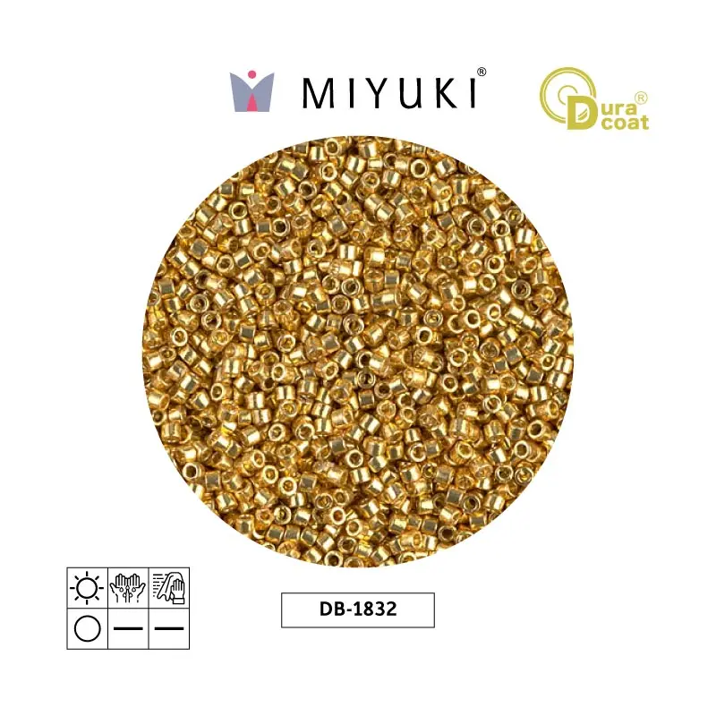 Miyuki delica 11/0 DB1832 galvanizado dorado Duracoat x 50g