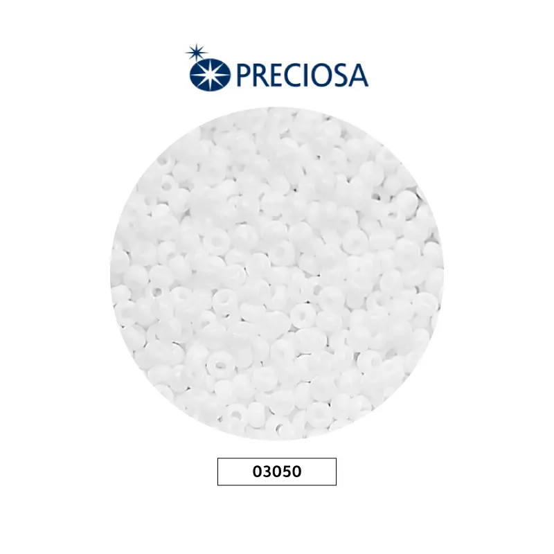 Mostacilla checa preciosa 2mm 03050 OP blanca x 500g
