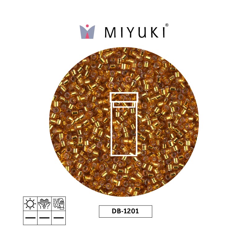 Miyuki delica 11/0 DB1201 plateado forrado marigold x 3g