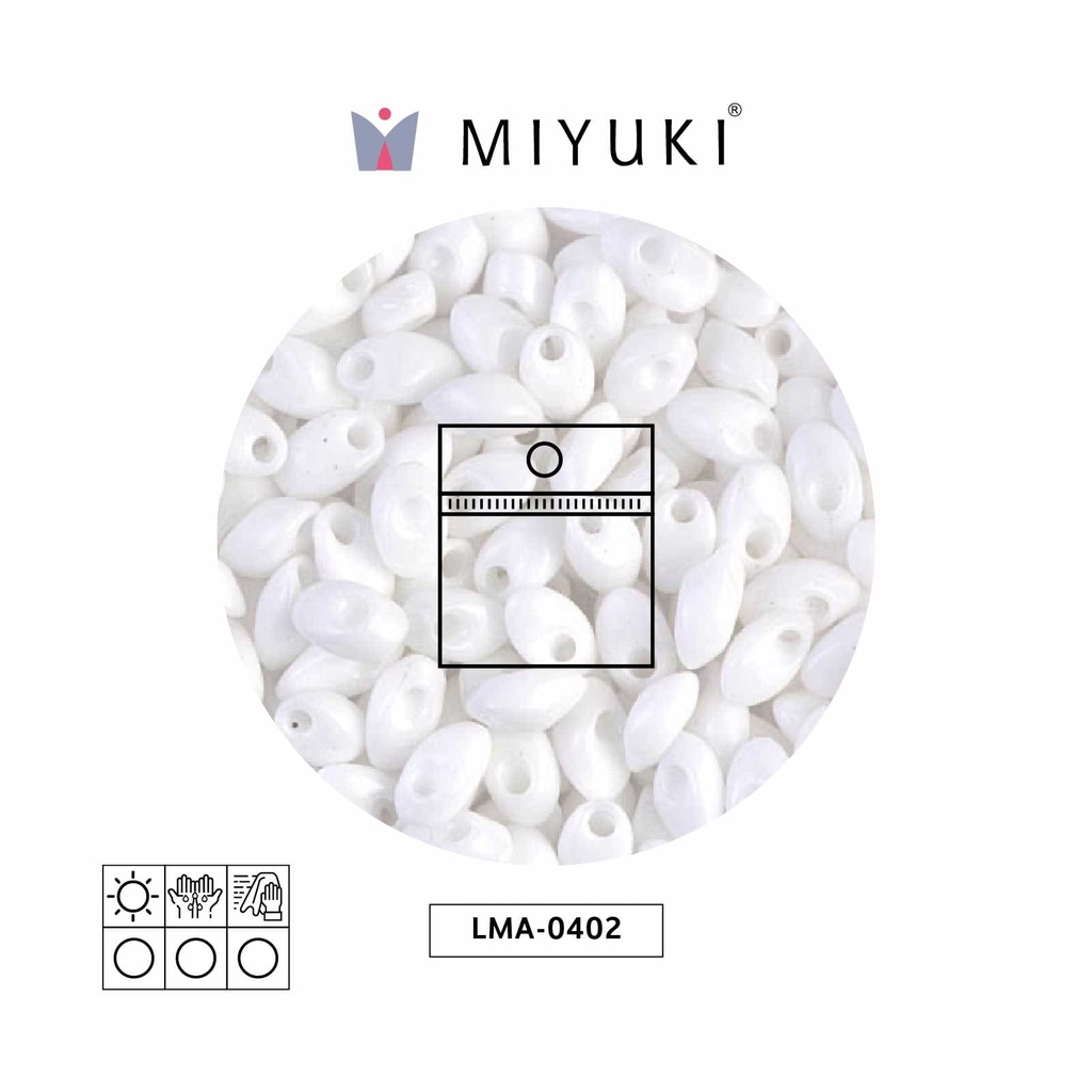 Miyuki long magatama 4x7mm LMA0402 blanco x 25g