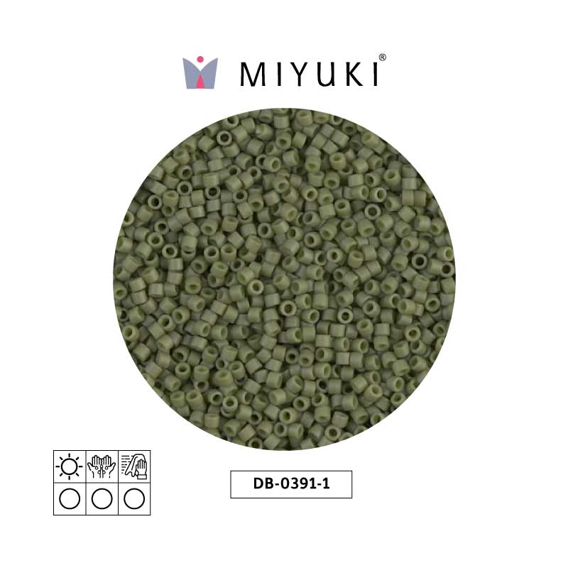 Miyuki delica 11/0 DB0391-1 opaco verde satinado x 50g