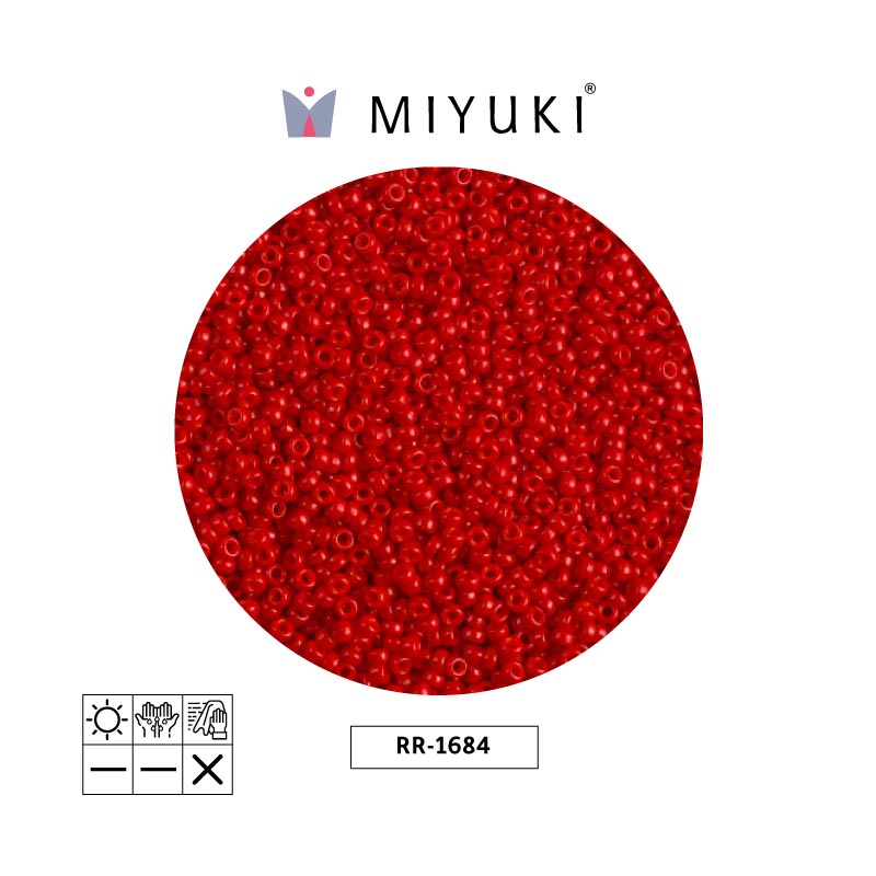 Mostacilla Miyuki rocalla 11/0 RR1684 semi-frosted opaco bright rojo x 250g