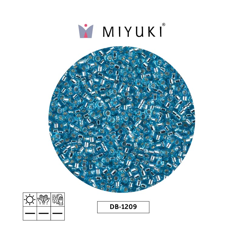 Miyuki delica 11/0 DB1209 plateado forrado ocean azul x 50g