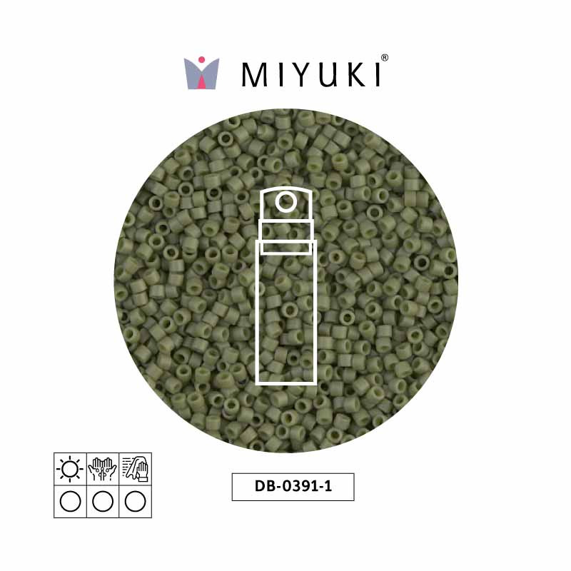 Miyuki delica 11/0 DB0391-1 opaco verde satinado x 10g