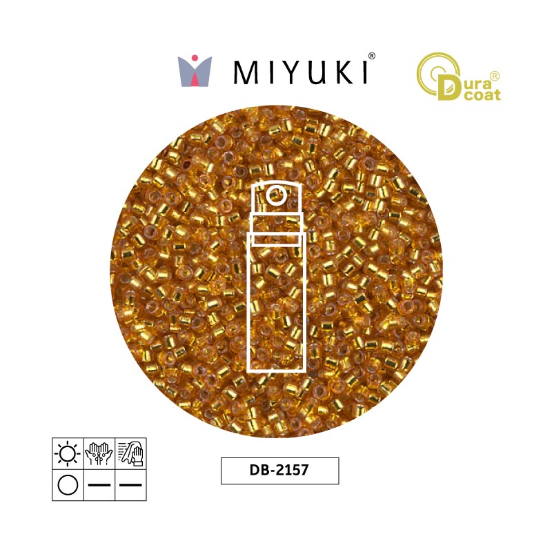 Miyuki delica 11/0 DB2157 plateado forrado amarillo sherbet x 10g