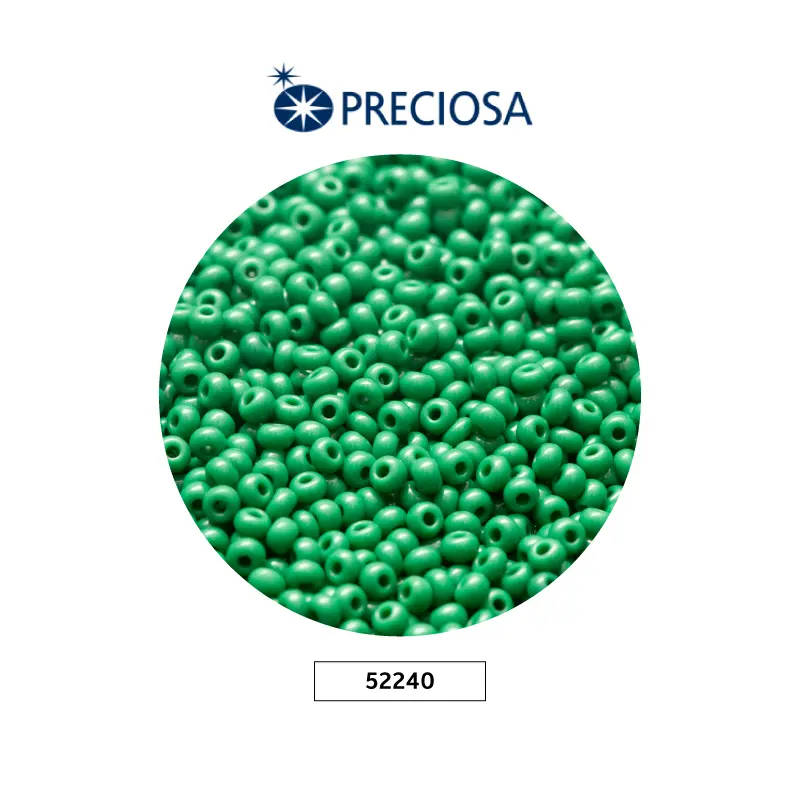 Mostacilla checa preciosa 2mm 52240 verde opalo x 500g