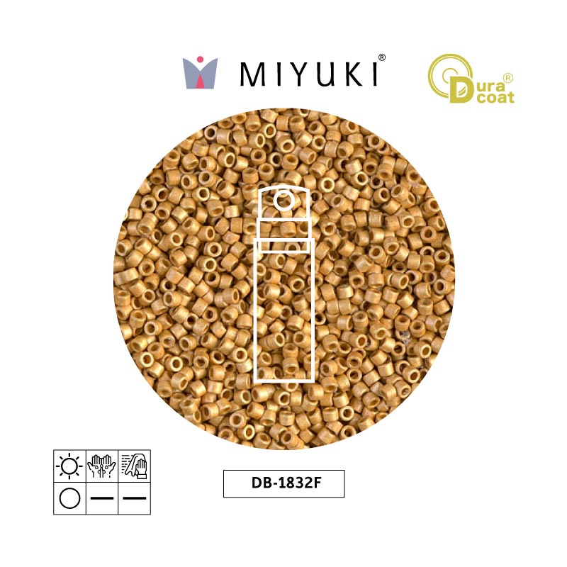 Miyuki delica 11/0 DB1832F galvanizado dorado Duracoat x 10gr