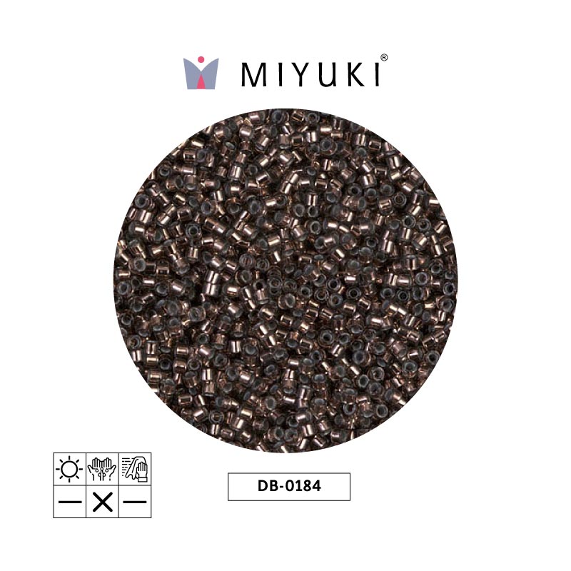Miyuki delica 11/0 DB0184 plateado forrado oscuro taupe x 50g