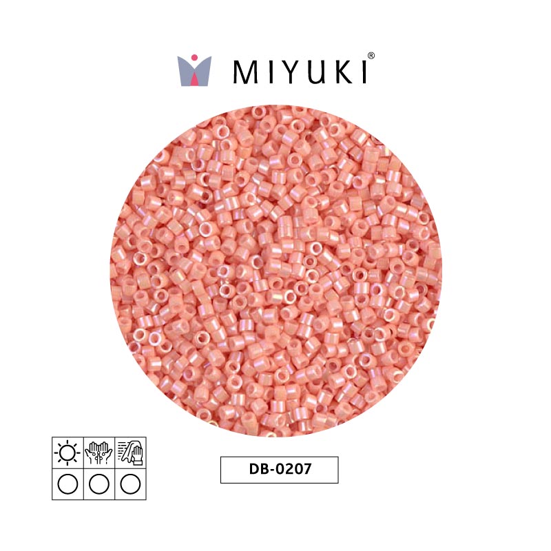 Miyuki delica 11/0 DB0207-1 opaco tea rosa lusterr x 50g