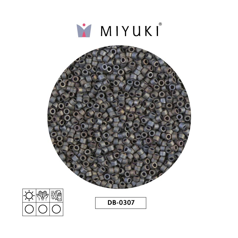 Miyuki delica 11/0 DB0307 silver-grey mate x 50g