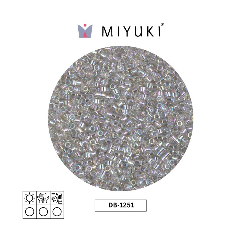 Miyuki delica 11/0 DB1251 transparente gris niebla AB x 50g