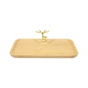 Bandeja exhibidor rectangular 30x16cm madera clara x und