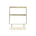 Exhibidor aretes piedra dorado x und