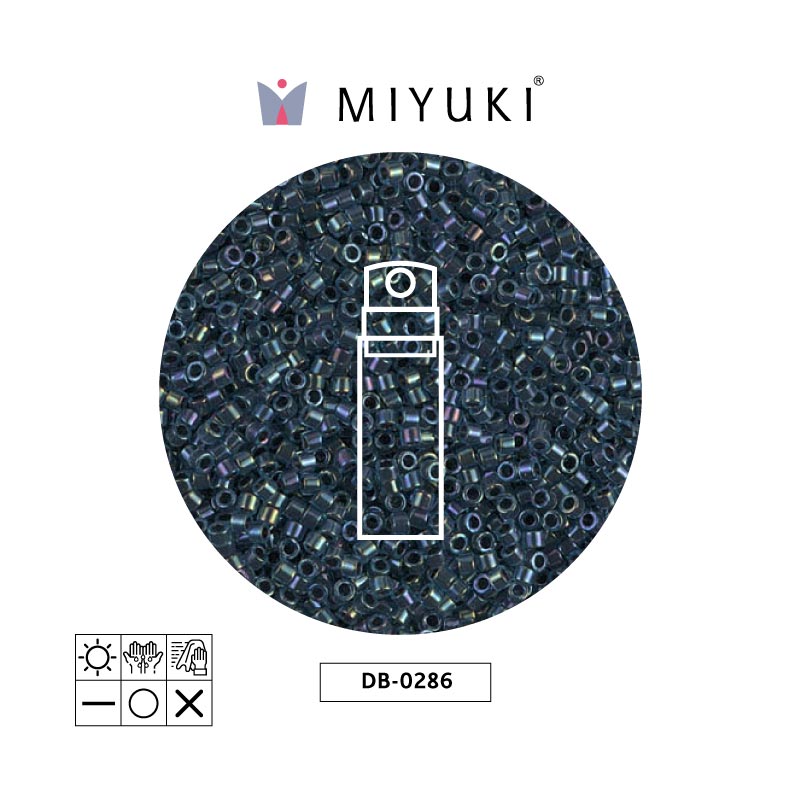 Miyuki delica 11/0 DB0286 midnight azul forrado azul AB x 10g