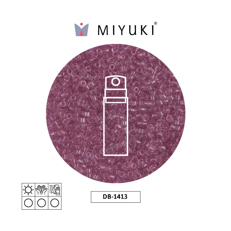 Miyuki delica 11/0 DB1413 transparente claro rosa x 10g