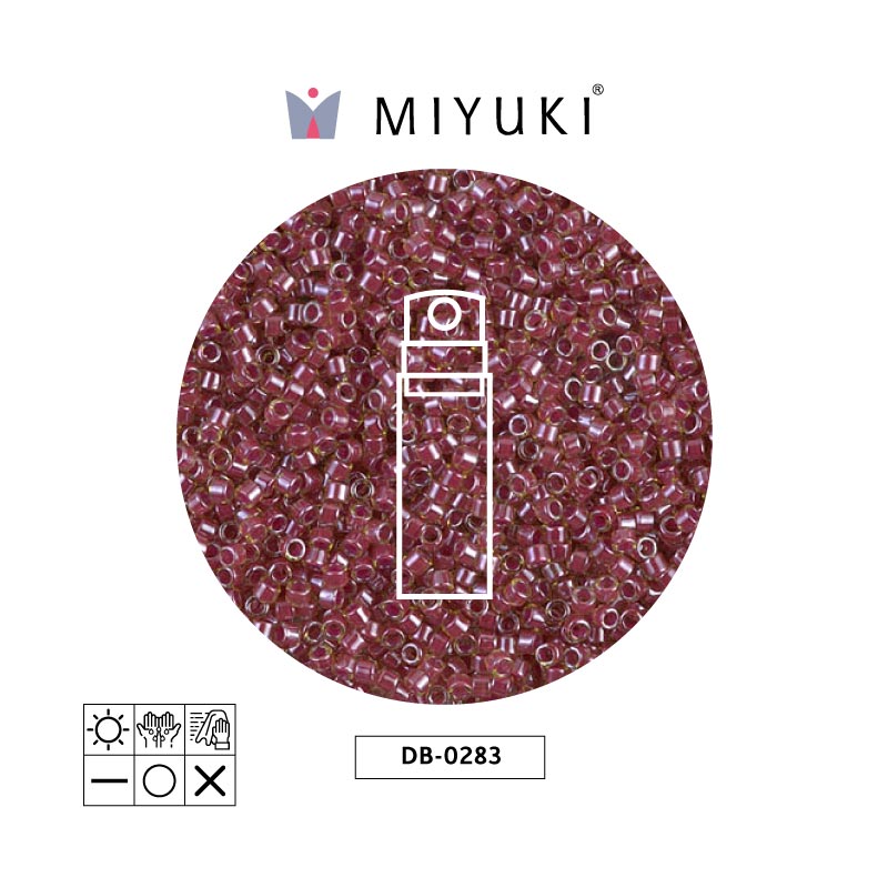 Miyuki delica 11/0 DB0283 rojo forrado lusterr x 10g