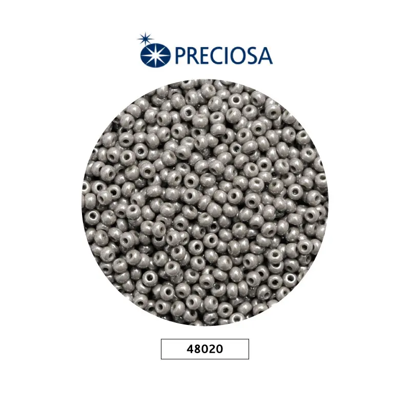 Mostacilla checa preciosa 2mm 48020 gris perlado x 500g
