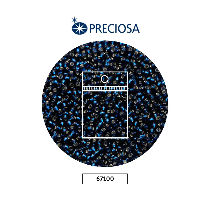 Mostacilla checa preciosa 10/0 2mm 67100 LP azul oscuro x 50g